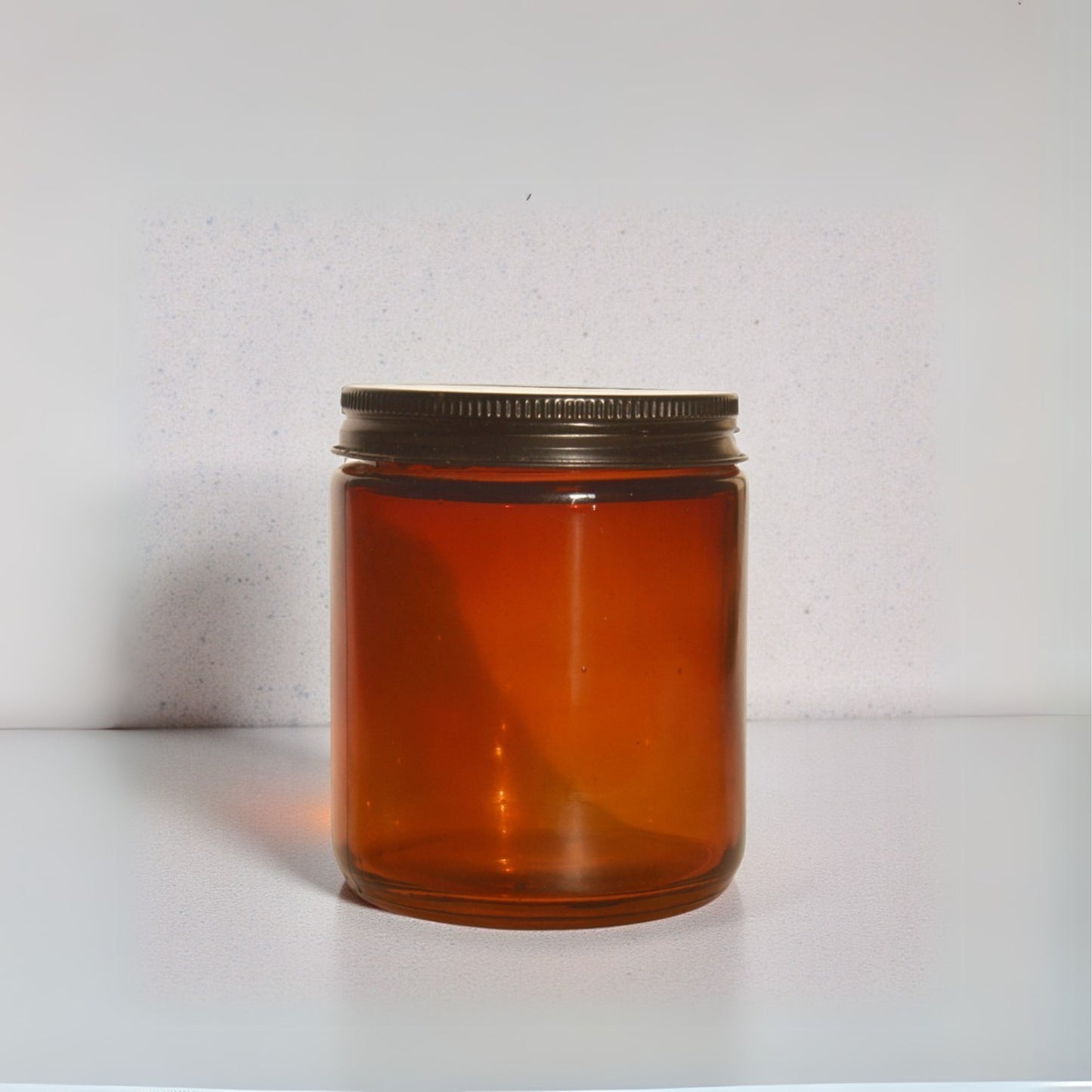 Amber Glass Jars 5 Pack | Empty Refillable Jars with Lids for Candles