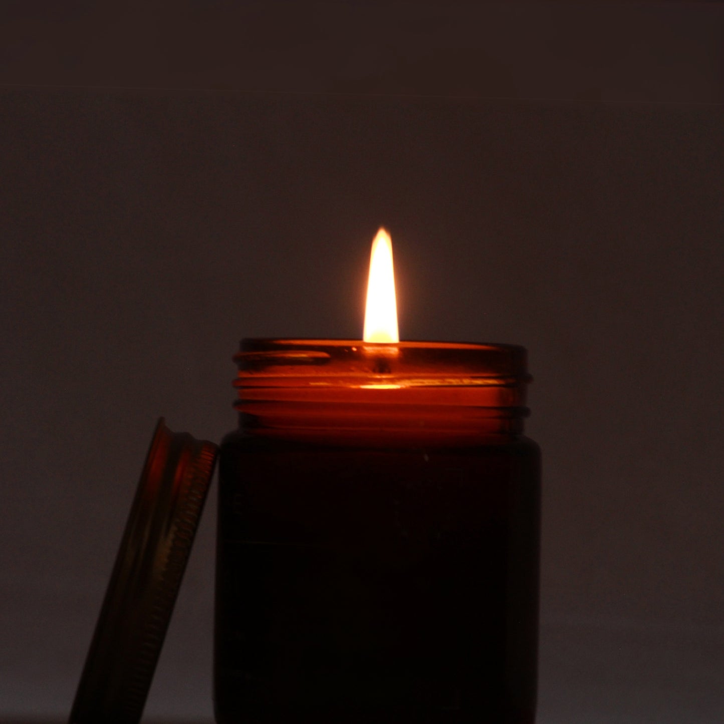 Amber Glass Jars 5 Pack | Empty Refillable Jars with Lids for Candles