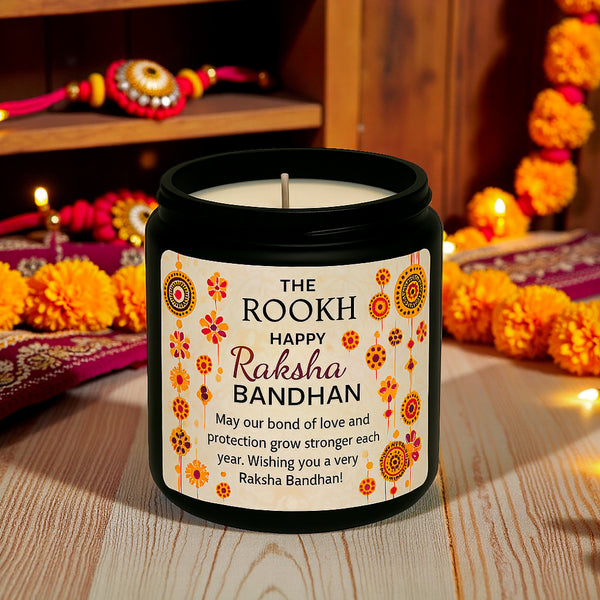 Personalised Raksha Bandhan Scented Candle Gift for Sister – Custom Name, Festive Aroma, Handmade with Love