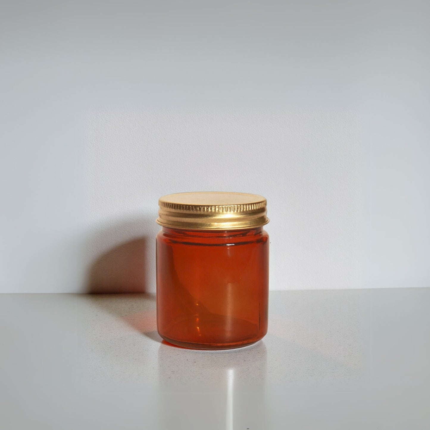 Amber Glass Jars 5 Pack | Empty Refillable Jars with Lids for Candles