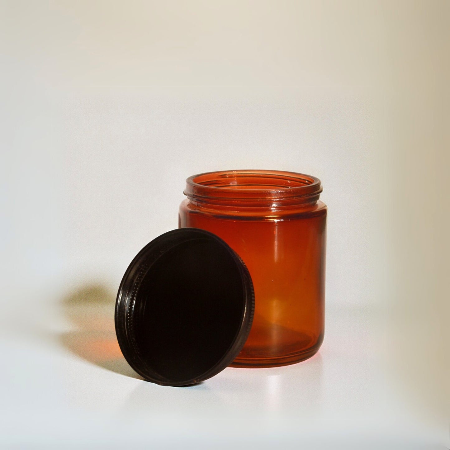 Amber Glass Jars 5 Pack | Empty Refillable Jars with Lids for Candles