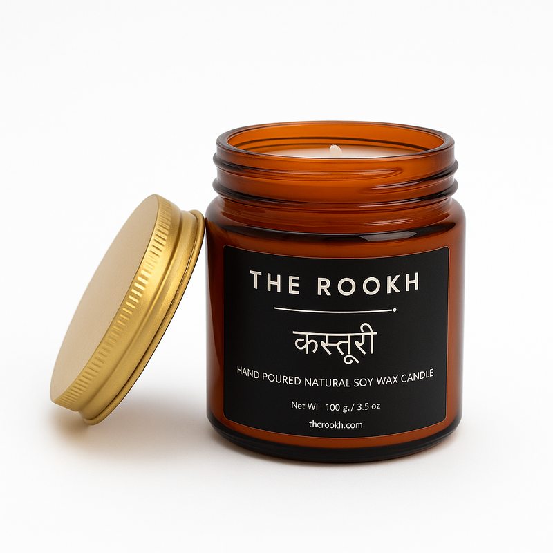 Kasturi (Musk) Scented Candle – 100ML | Handmade by The Rookh
