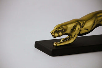Golden Panther Sculpture Geometric Resin Wildlife Decor