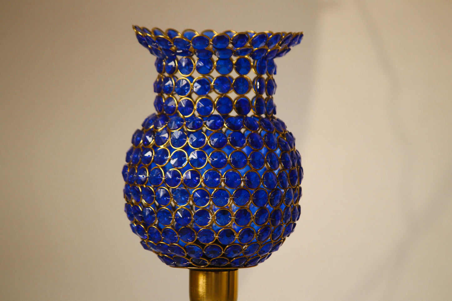 Royal Blue Prism: Gold-Touched Metallic Lamp