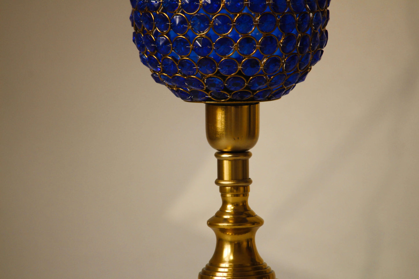 Royal Blue Prism: Gold-Touched Metallic Lamp