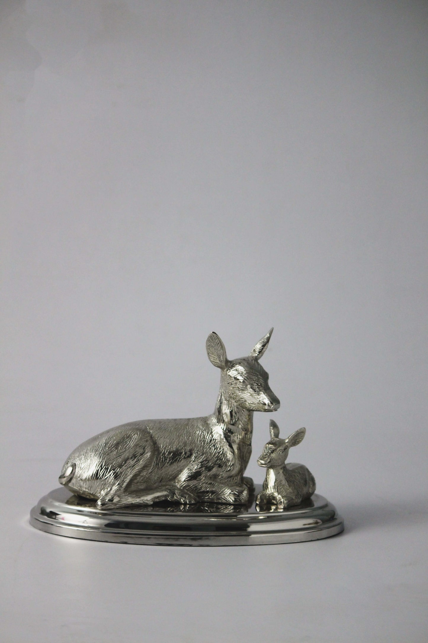 Exquisite Silver and Gold Deer Sculpture Set for Timeless Home Elegance