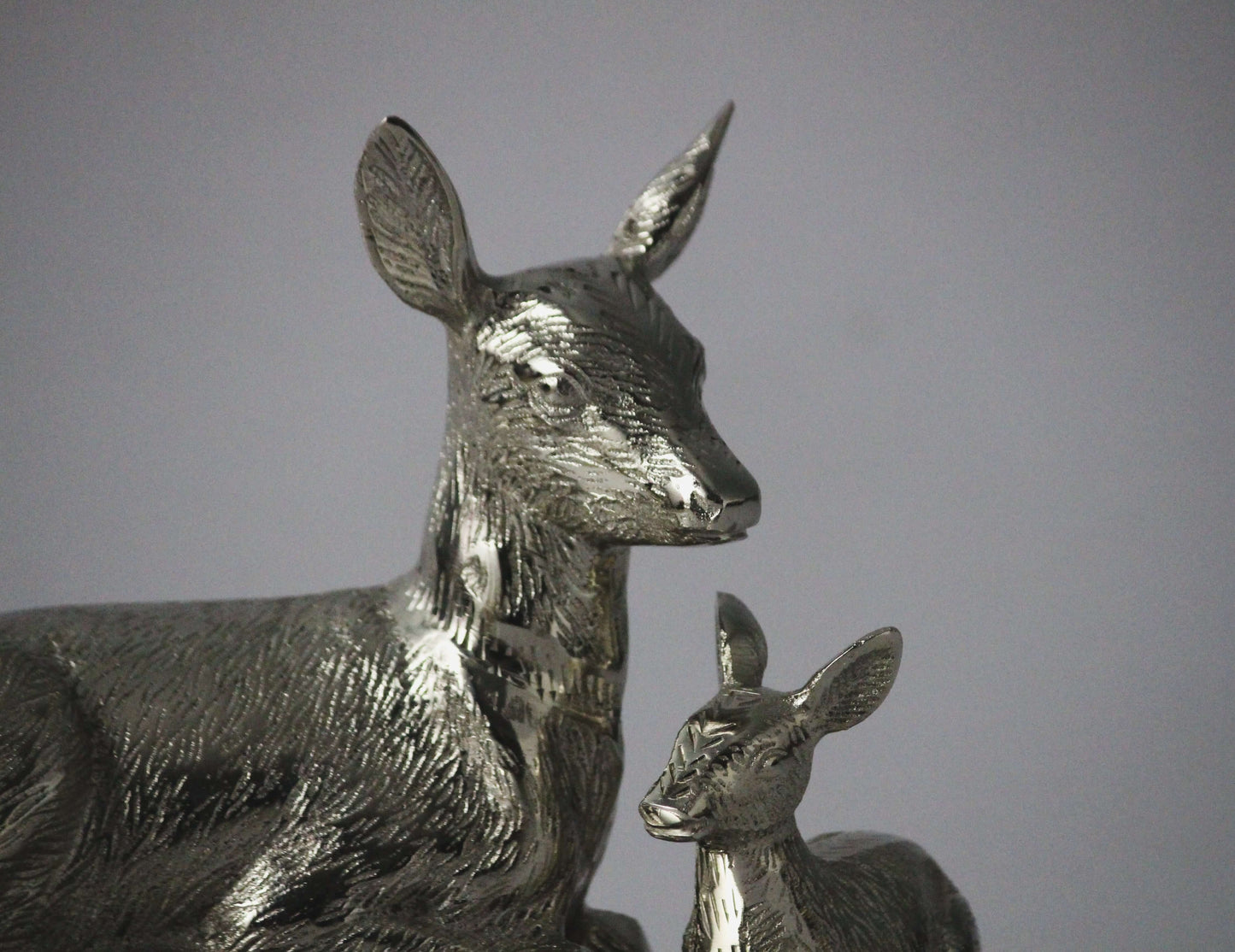 Exquisite Silver and Gold Deer Sculpture Set for Timeless Home Elegance