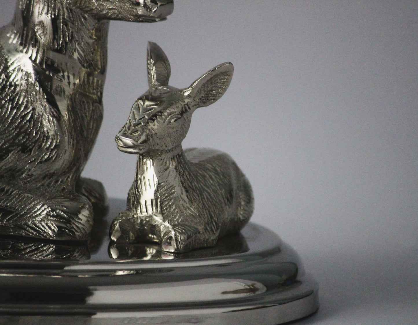 Exquisite Silver and Gold Deer Sculpture Set for Timeless Home Elegance