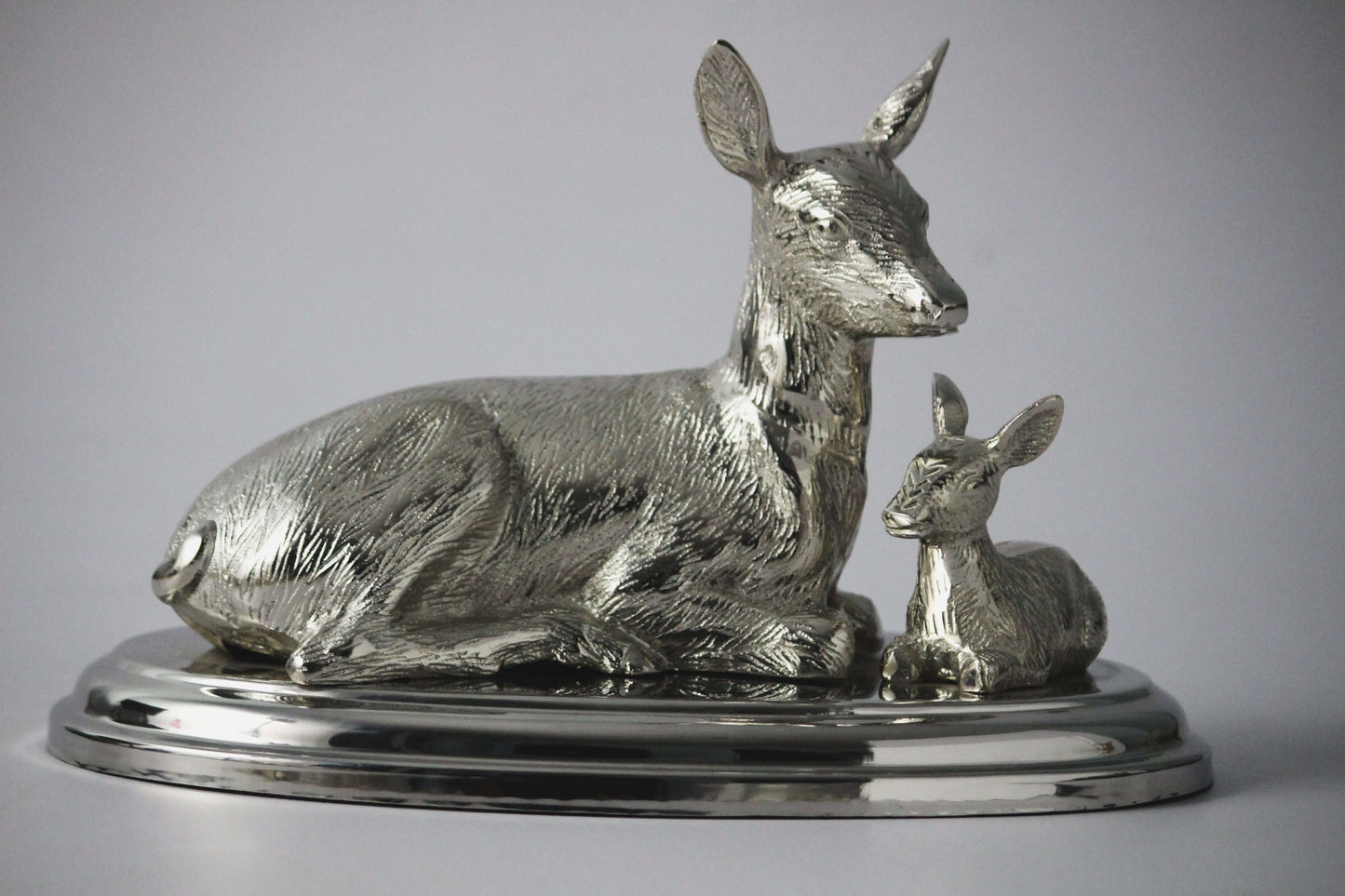 Exquisite Silver and Gold Deer Sculpture Set for Timeless Home Elegance