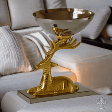 Golden Deer Head Bowl Metal - The Rookh