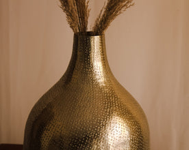 Sleek Silver & Midnight Metal Vase - The Rookh