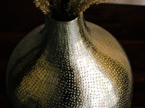 Sleek Silver & Midnight Metal Vase - The Rookh