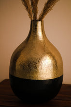 Sleek Silver & Midnight Metal Vase - The Rookh