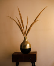 Sleek Silver & Midnight Metal Vase - The Rookh
